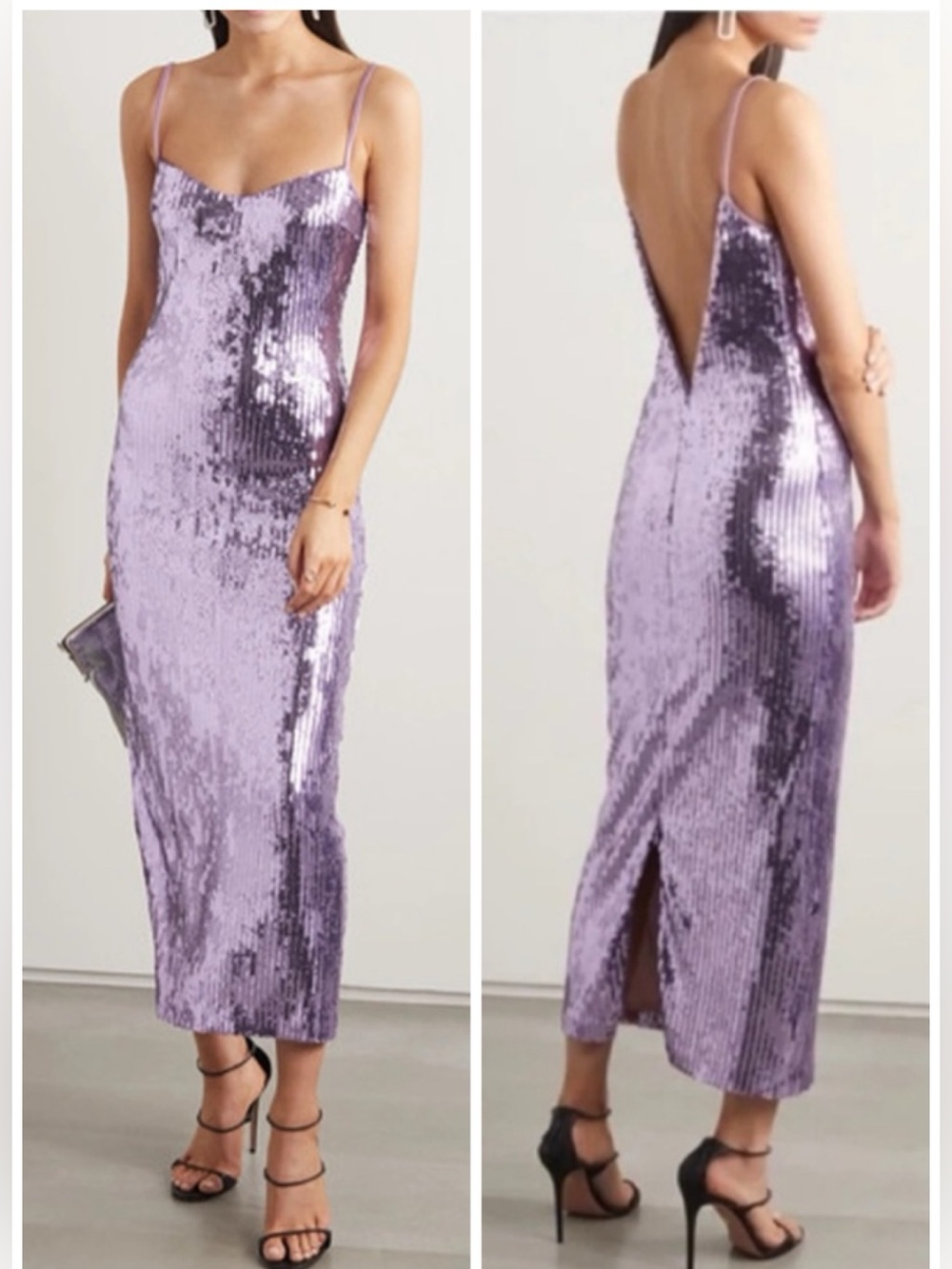 Galvan London Berlin Mirrored Sequin Bustier Midi Dress NWT